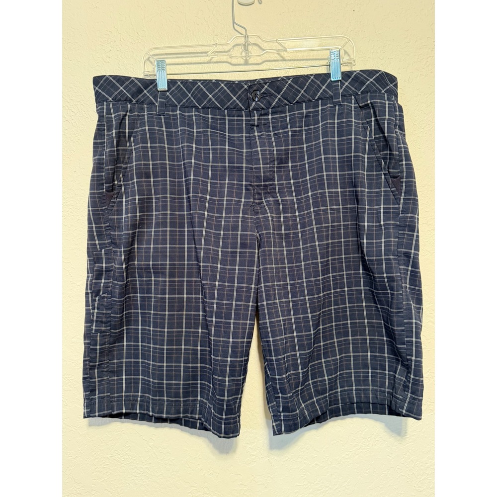 Fila Sport Golf Mens Navy Blue Plaid Performance Shorts Size 38 Stretch RN 73277